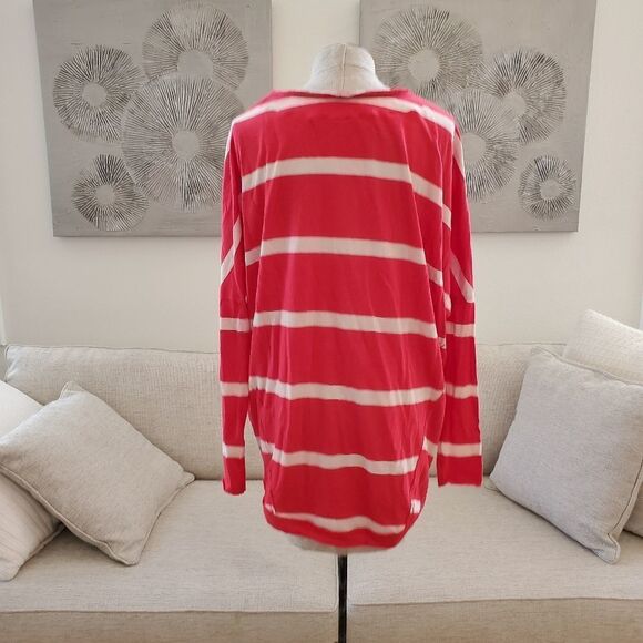 Free People Upstate Stripe Tee size Lg in Red - Picture 11 of 15